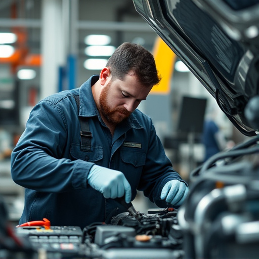 auto technician working