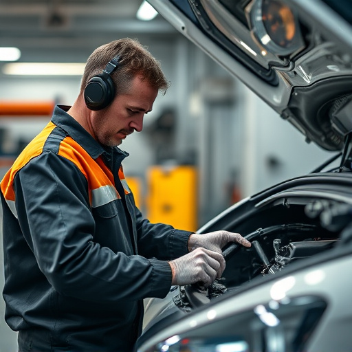 auto technician working