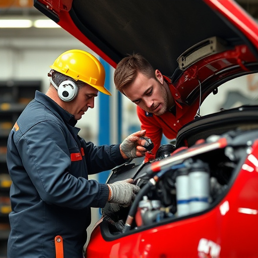 auto technician working