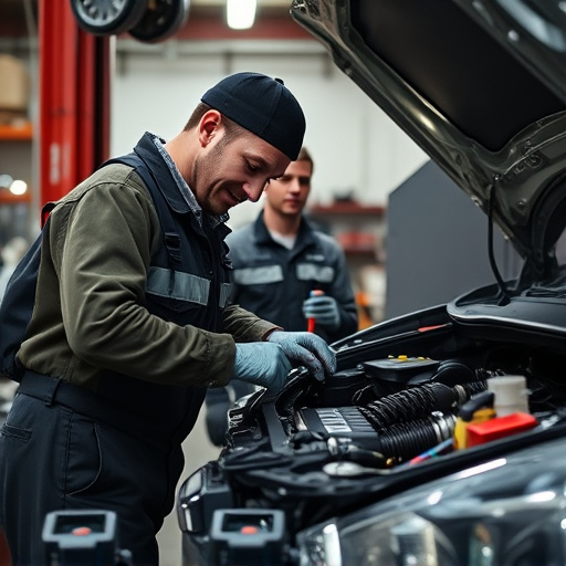 auto technician working