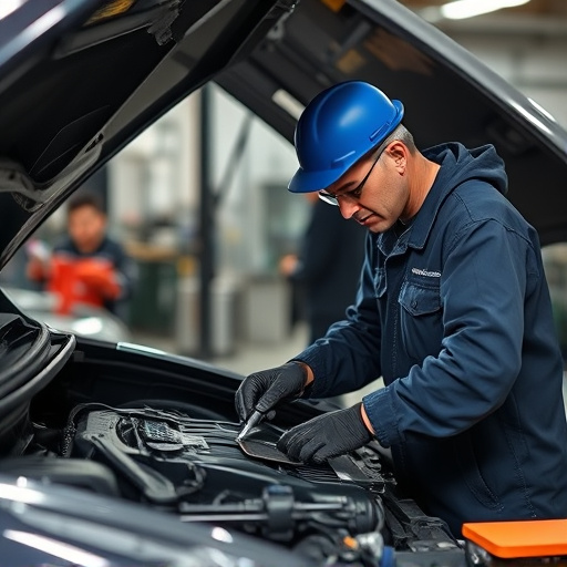 auto technician working