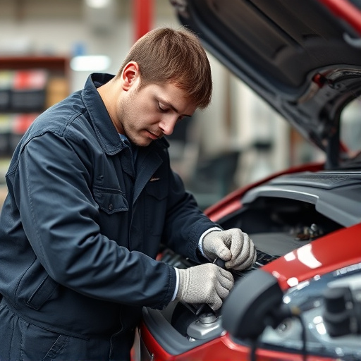 auto technician working