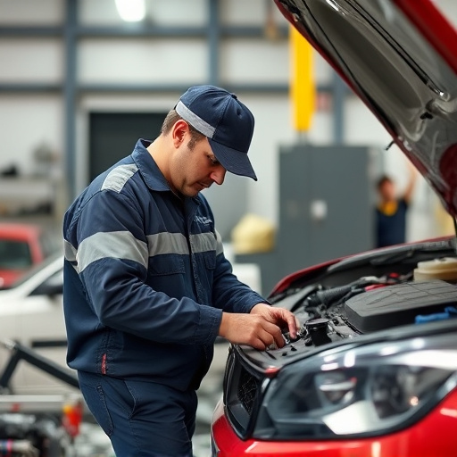 auto technician working