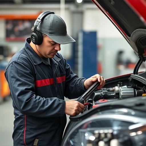 auto technician working