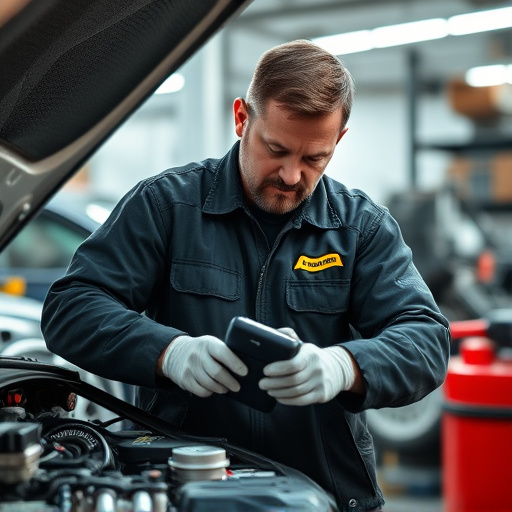 auto technician working