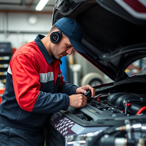 auto technician working