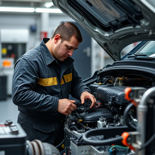 auto technician working