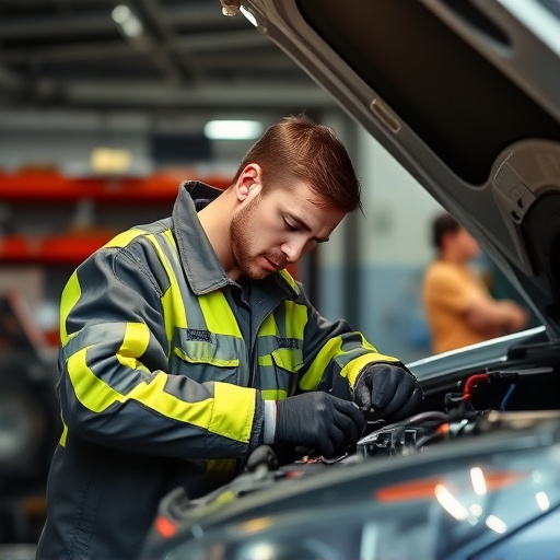 auto technician working
