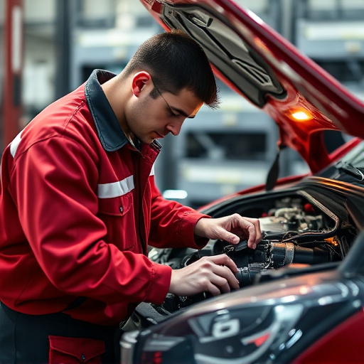 auto technician working