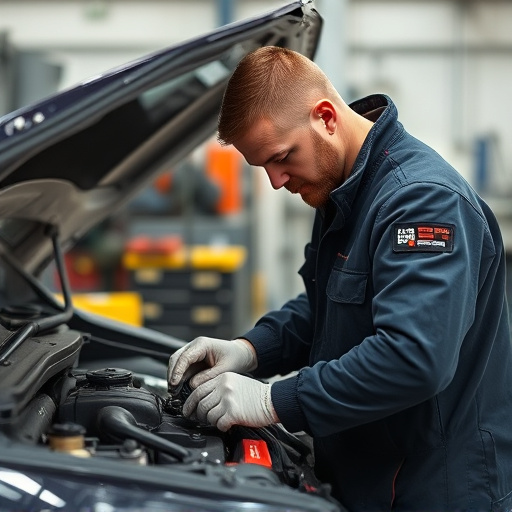 auto technician working