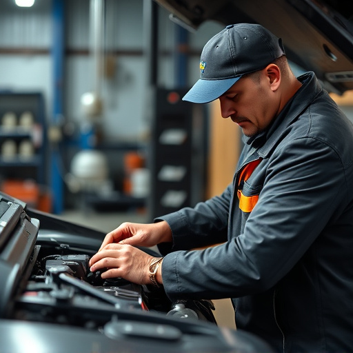 auto technician working
