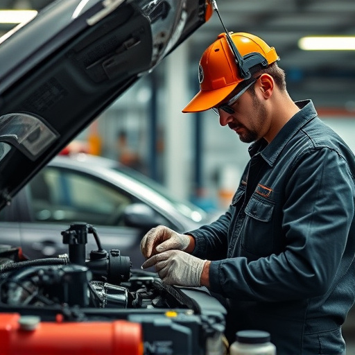 auto technician working