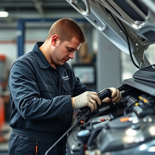 auto technician working