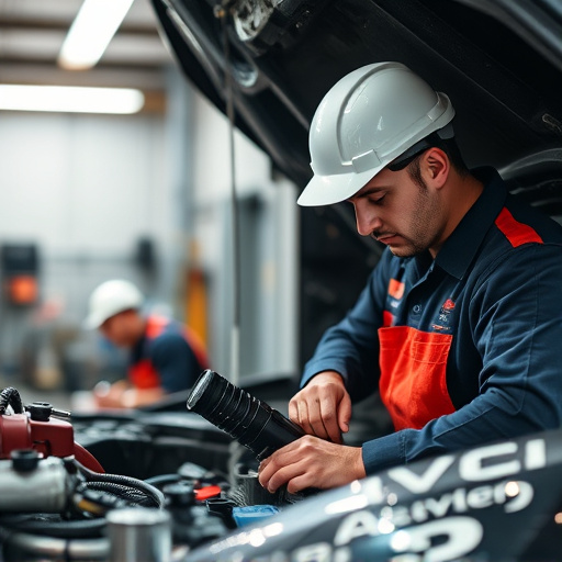 auto technician working