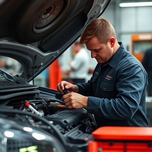 auto technician working