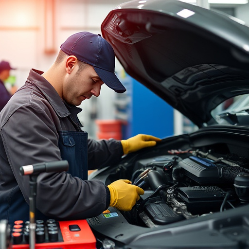 auto technician working