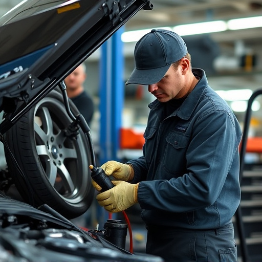 auto technician working