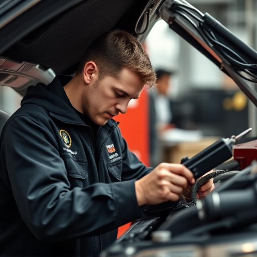 auto technician working