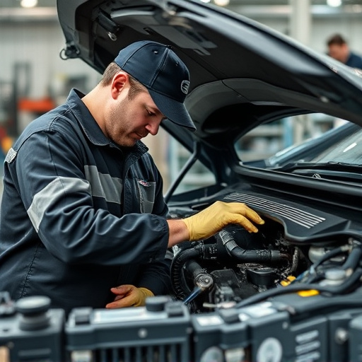 auto technician working