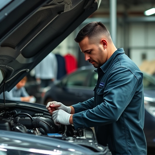 auto technician working