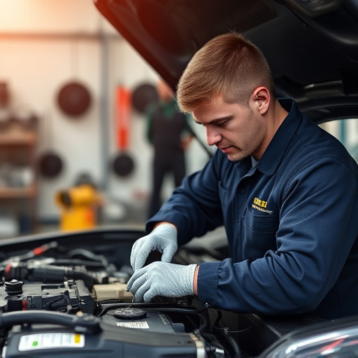 auto technician working