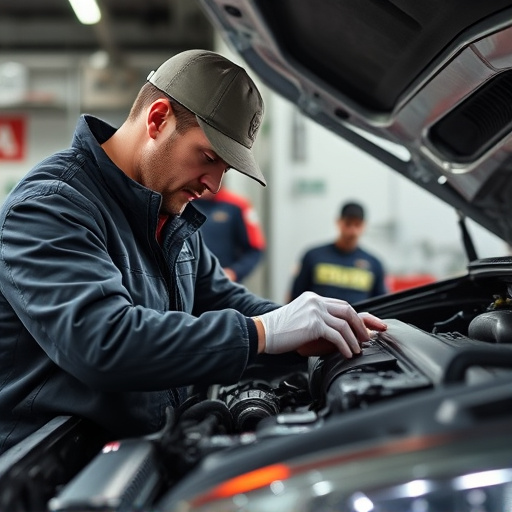 auto technician working