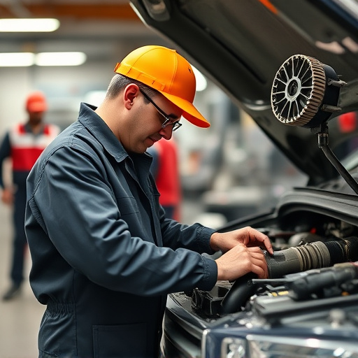auto technician working