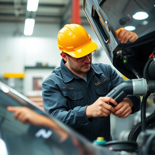 auto technician working