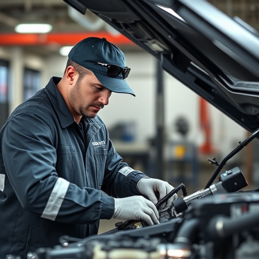 auto technician working