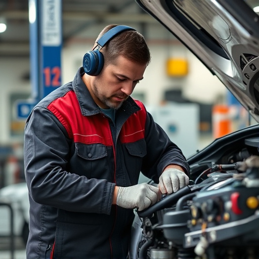 auto technician working