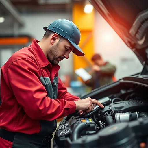 auto technician working