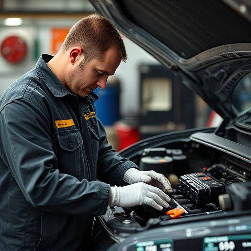 auto technician working