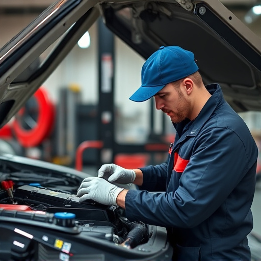 auto technician working