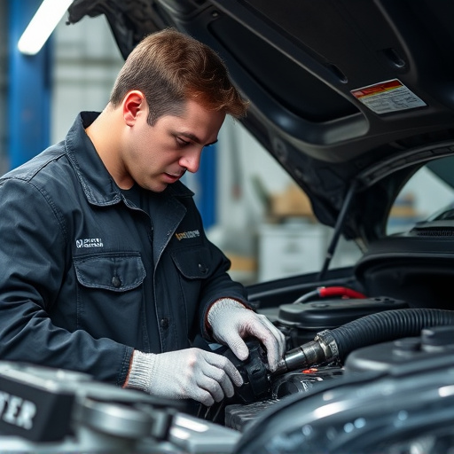 auto technician working
