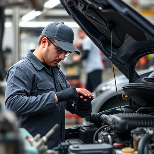 auto technician working