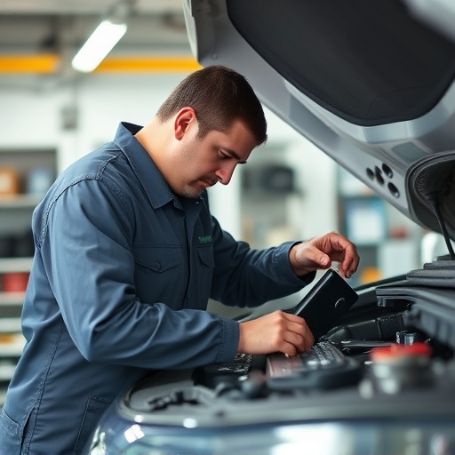 auto technician working