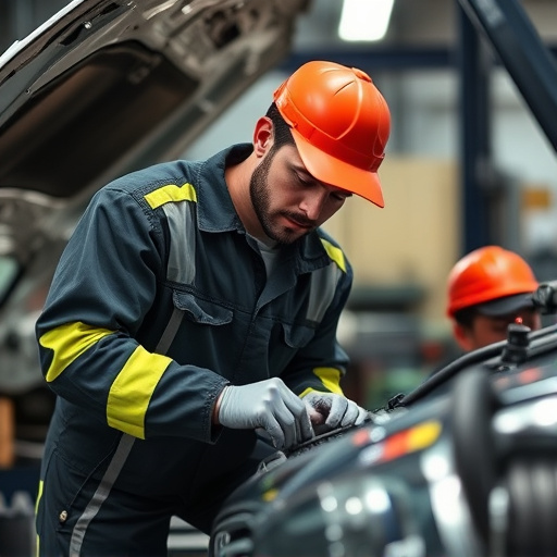 auto technician working