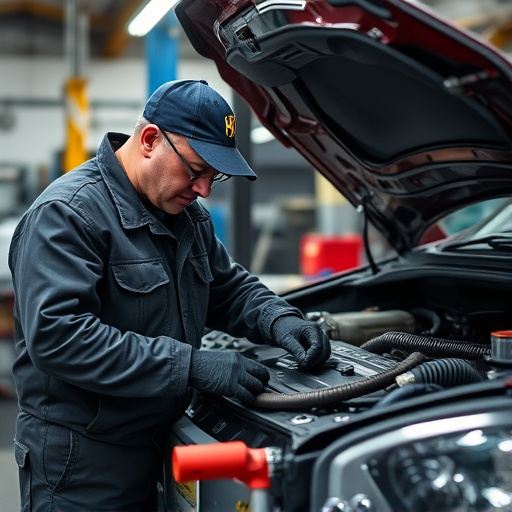 auto technician working