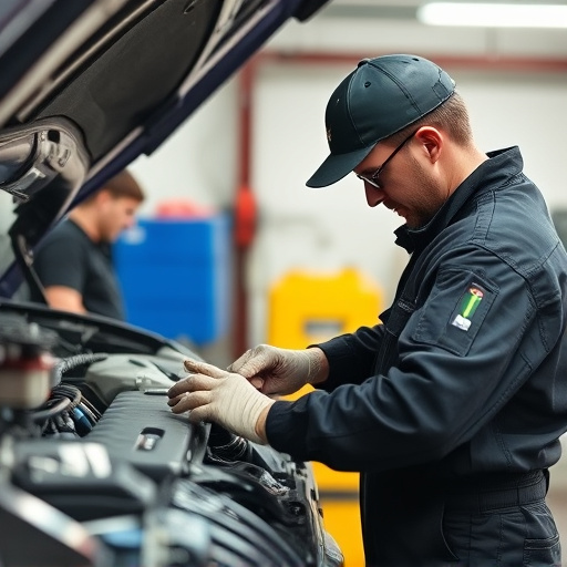 auto technician working