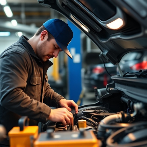 auto technician working