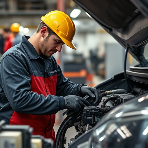 auto technician working