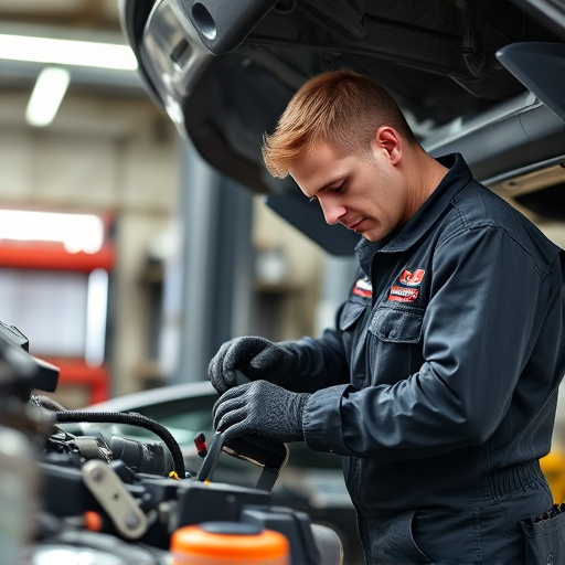 auto technician working