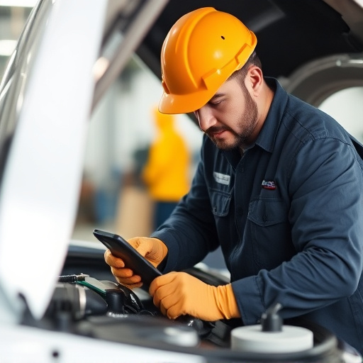 auto technician working