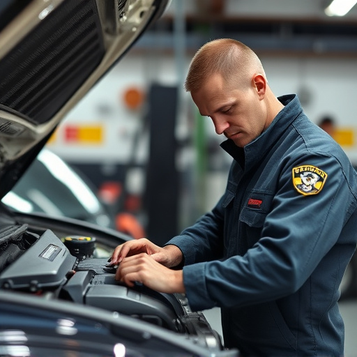 auto technician working