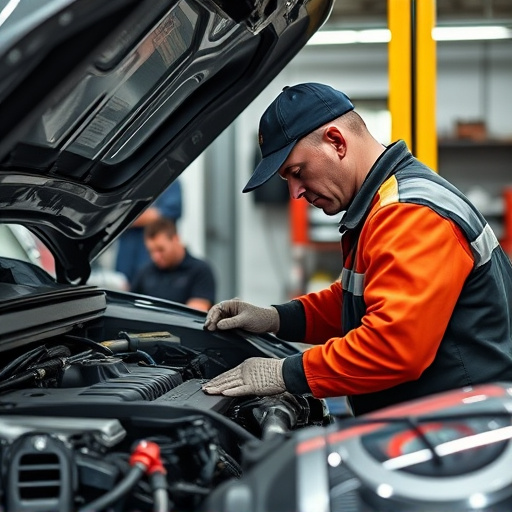 auto technician working