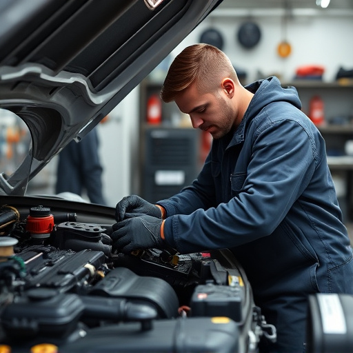 auto technician working