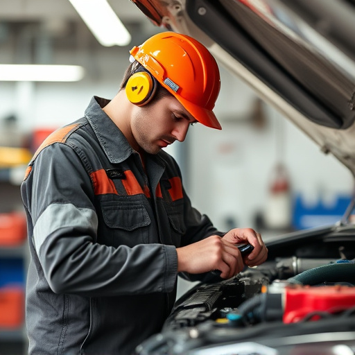 auto technician working