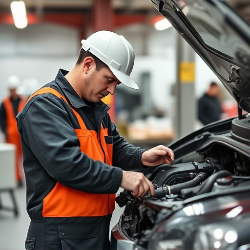 auto technician working
