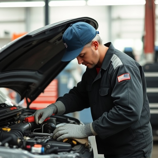 auto technician working