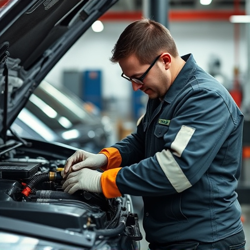 auto technician working